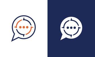 Chat Compass location logo design vector