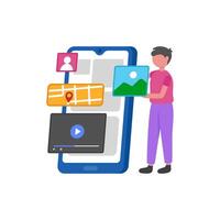 Smartphone Application Building vector