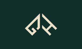 GH arrow pointing up moongram logo design vector