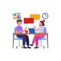 Productive Workplace Conversation Session vector