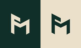FM intersecting monogram logo design vector