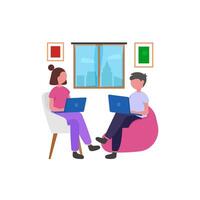 Modern Shared Workspace Environment vector