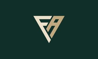 FA triangle moongram logo design vector