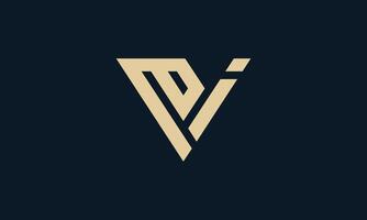 ei Triangle monogram logo design vector