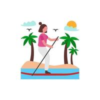 Stand Up Paddleboarding Adventure vector
