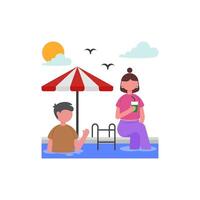 Refreshing Pool Swimming Session vector