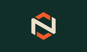 Sharp letter N monogram logo design vector