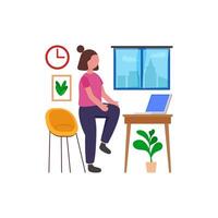 Office Desk Stretch Routine vector
