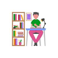 Quiet Library Study Environment vector