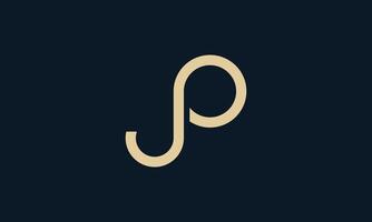 JP minimalistic monogram logo design vector