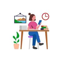 Mobile Learning App Usage vector