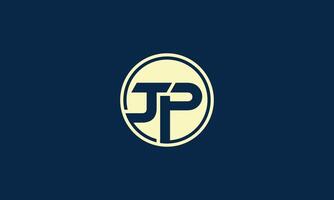 JP circular monogram logo design vector