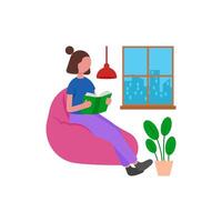 Comfortable Home Study Setup vector