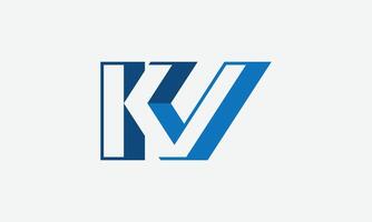 3D kv monogram logo design vector