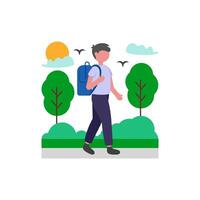 Daily University Commute Routine vector