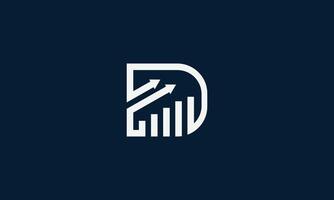 Letter D growing chart monogram log design vector