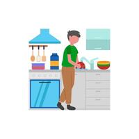 Post Dinner Cleanup Routine vector