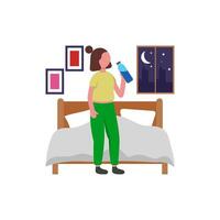 Hydrating Before Bed Routine vector