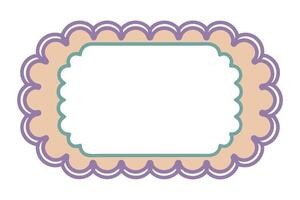 Element with Beige, Lilac and Green Border isolated on a Transparent Backdrop vector