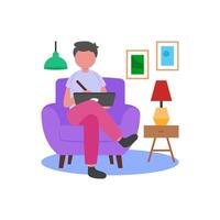 Portable Tablet Work Setup vector