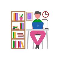 Quiet Library Workspace Setup vector