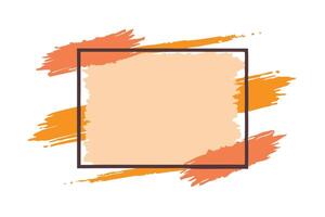 Abstract with Brush Strokes and Peach Color Infill on White Background vector