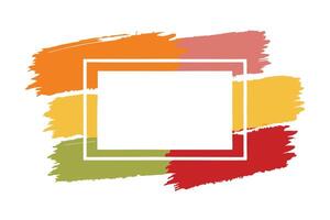 Abstract Paint Brush Strokes Background with a Clean Modern White Square vector