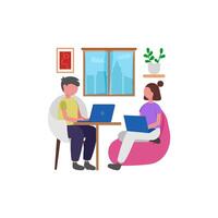 Shared Home Workspace Setup vector