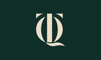 QT or TQ monogram logo design vector