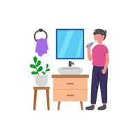 Daily Teeth Brushing Routine vector