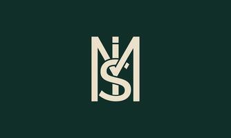 MSi or MiS monogram logo design vector