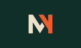 MY minimalistic monogram logo design vector