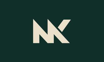 MK minimalistic monogram logo design vector