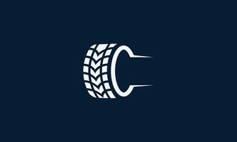 Wheel with tire moving logo design vector