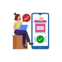 Secure Online Voting System vector
