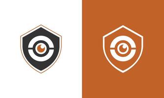 Surveillance shield logo design vector