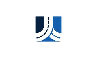 Pathways intersecting minimalistic logo design vector