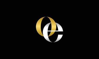 oe monogram logo design vector