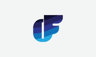 OF ocean waves monogram logo design vector