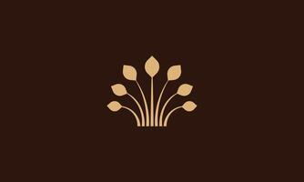 Luxurious minimalistic tree branches logo design vector