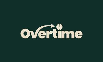 Overtime one word typography design vector