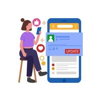 Quick Social Status Update vector