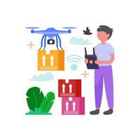 Automated Drone Delivery Service vector