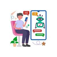 AI Chatbot Customer Interaction vector