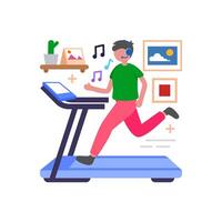 High Energy Treadmill Running Session vector
