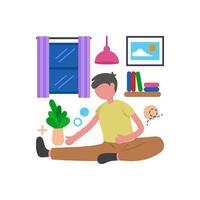 Full Body Stretching Routine vector