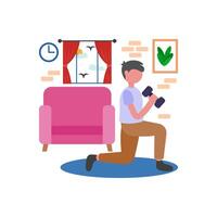 Convenient Home Exercise Routine vector