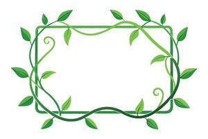 NatureInspired with Climbing Vines and Green Leaves on a White Background vector