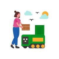 Automated Robot Food Delivery vector