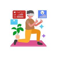 Virtual Exercise Session Anywhere Anytime vector
